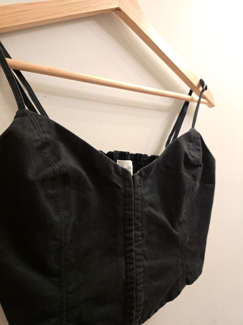Wilfred Black Cropped Bustier Top - Picture 3 of 5